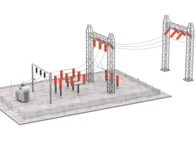 Electrical Substation v3 3D model