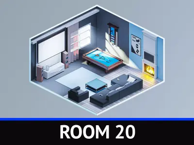 Room 20 Low-poly 3D model