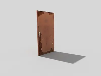 low poly door rusty Low-poly 3D model