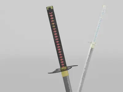 Hikari and Yami the Twin Katanas 3D model
