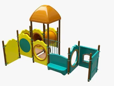 Kids playground outdoor 04 3D model
