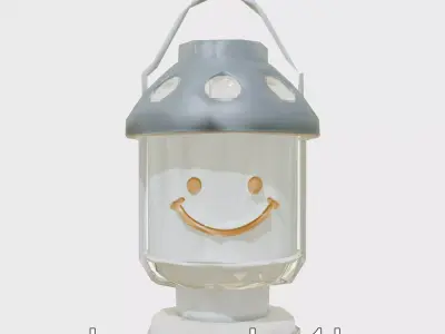 Smiley Face Lantern Lamp with Ambient Glow Low-poly 3D model