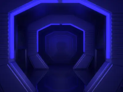 Sci Fi Corridor Low-poly 3D model