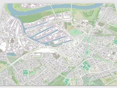 Cityscape Neuss Germany 3D model