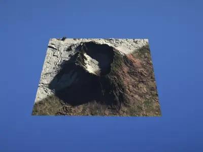 Landscape Environment Volcano Snow 46 Low-poly 3D model