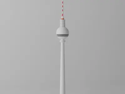 Cartoon Berlin TV Tower Berliner Fernsehturm 3D model