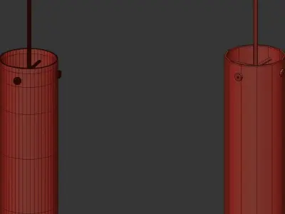 Wonder pendant light with two glass 3D model