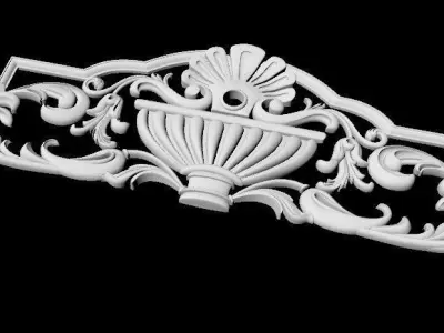 Central decor ornament for furniture 3D model 1121