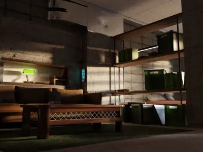 Cyberpunk Apartment  v3 Scene - High Detail 3D model