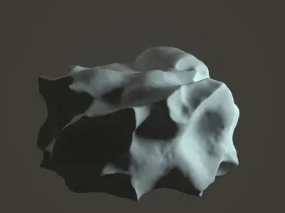 Procedural Rock Higt Poly Free 3D model