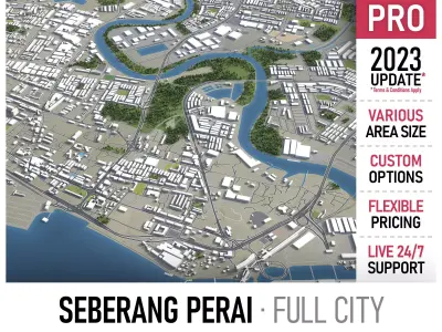 Seberang Perai  Low-poly 3D model