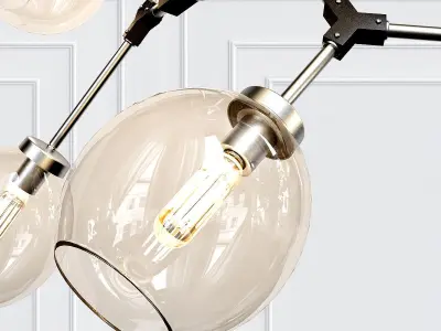 NEXPO lamp with four balls hanging from it 3D model