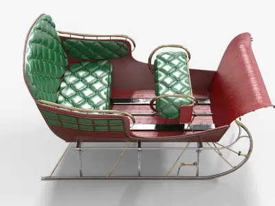 Santa Claus Sleigh  Low-poly 3D model