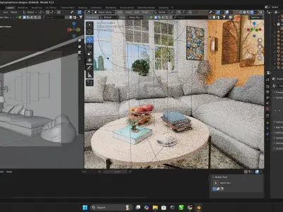 Modern Living Room 3D Model  High-Quality Interior Design 3D model