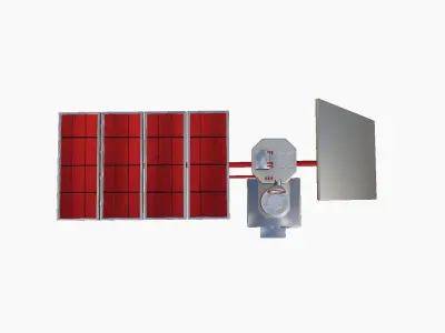 Satellite J10 China - SciFi Space Design Low-poly 3D model