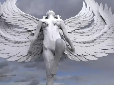 Phoenix Angel Statue 2 3D model