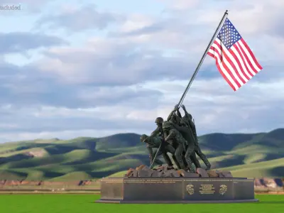  Marine Corps War Memorial Patinated Bronze 