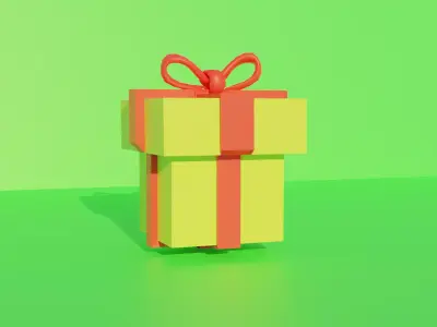 Decorative 3D Gift Box for Games and Animation Low-poly 3D model
