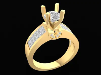 Elegant Solitaire Diamond Ring for Women  2170 3D print model