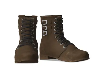 Lumberjack Shirt Pants Beanie Hat Boots Outfit Low-poly 3D model