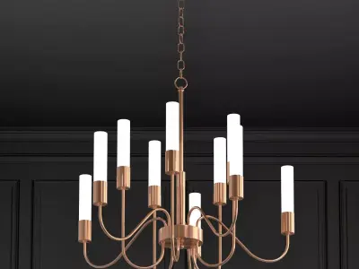 Loft Tube Chandelier 10 3D model buy