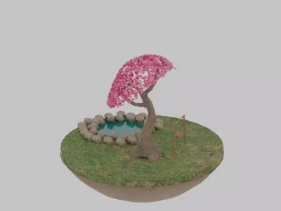 Tranquil Miniature Garden  3D model