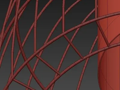 APOLLO three pendant lights hanging from cage 3D model