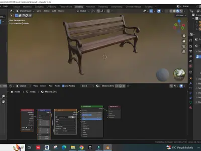 Park Vintage Street Bench  3D model