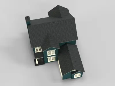 British House Design 18T3  Low-poly 3D model