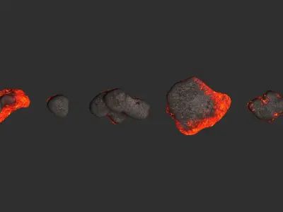 Rock Set 01 - Lava Low-poly 3D model