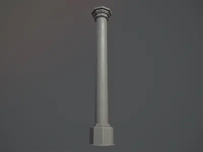 Barrier Bollard pack 3 Gray v2 Low-poly 3D model