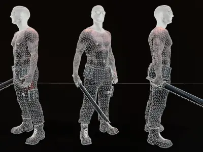 Cyberpunk Male Low-poly 3D model