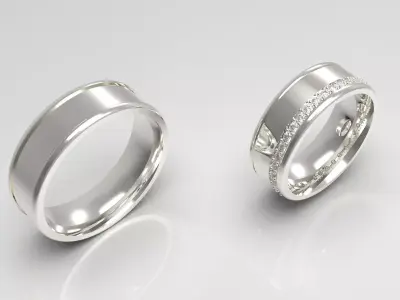 wedding couple ring cr0034 3D print model