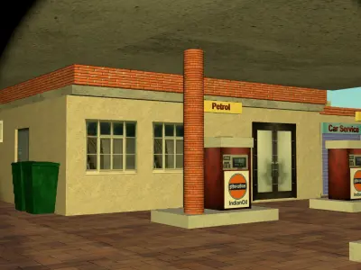 Indian Petrol Pump 3D Model 3D model