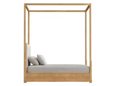 Genevieve Fabric Canopy Bed 3D model