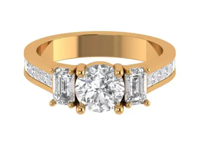 Round Engagement Ring 3D print model buy