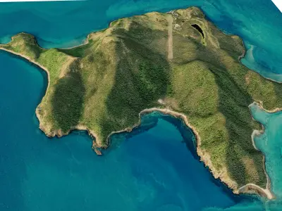 Lindeman Island 3d model terrain Low-poly 3D model