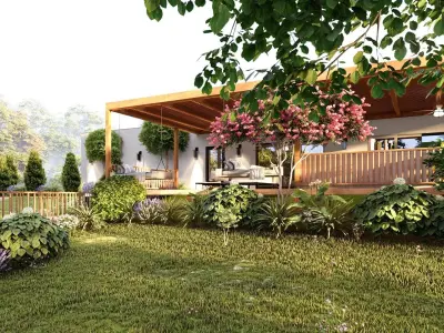  3D Exterior Scene 3D model design garden and landscape 3D model 2