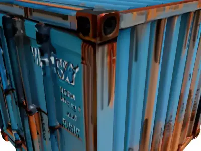 Rusty Industrial Shipping Container 3D Low-poly 3D model
