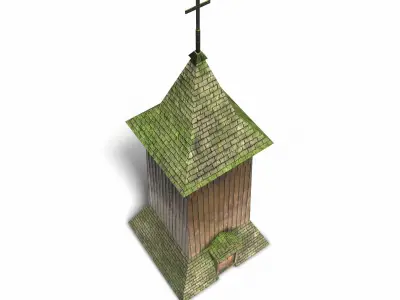 Belfry -Slav Architecture Low-poly 3D model