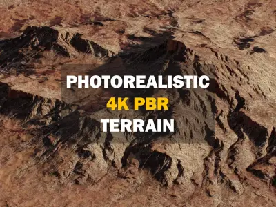 Realistic Fluvial 3d Terrain Environment PBR  Low-poly 3D model