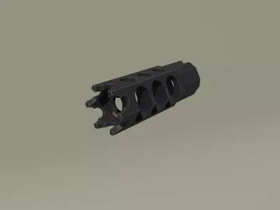 DTK-1 Zenit Muzzle Brake Compensator Low-poly 3D model