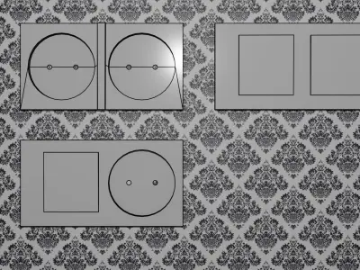 Sockets and switch Low-poly 3D model