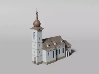 Rural Bavarian church building 3D model