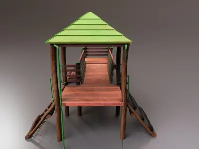 Realistic Outdoor Childrens Playground Set 3D 3D model