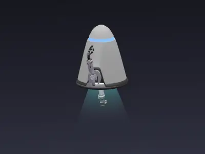 Assistant Robot Low-poly 3D model