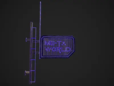 MetaWorld Neon signs Cyberpunk  Optimized FOr games  Low-poly 3D model
