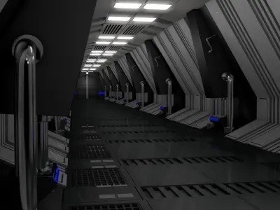 Sci Fi Corridor  3D model 16