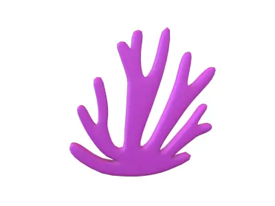 Cartoon Coral v1 007 Low-poly 3D model