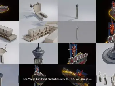 Las Vegas Landmark Collection with 4K Textures 3D Model Pack